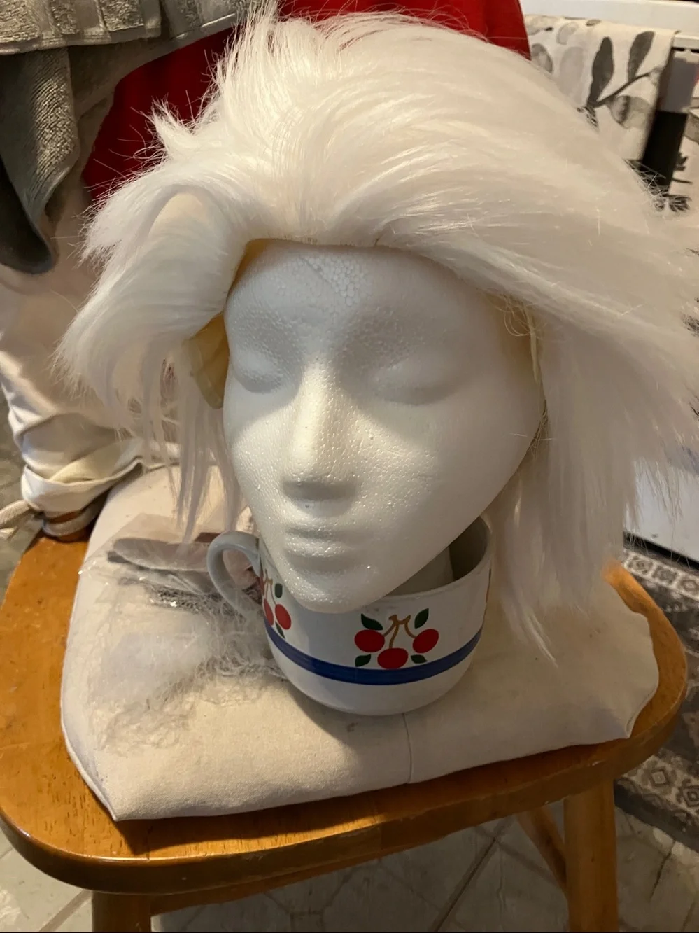 New.  White white blond crazy free style wig with all accessorizes perfect